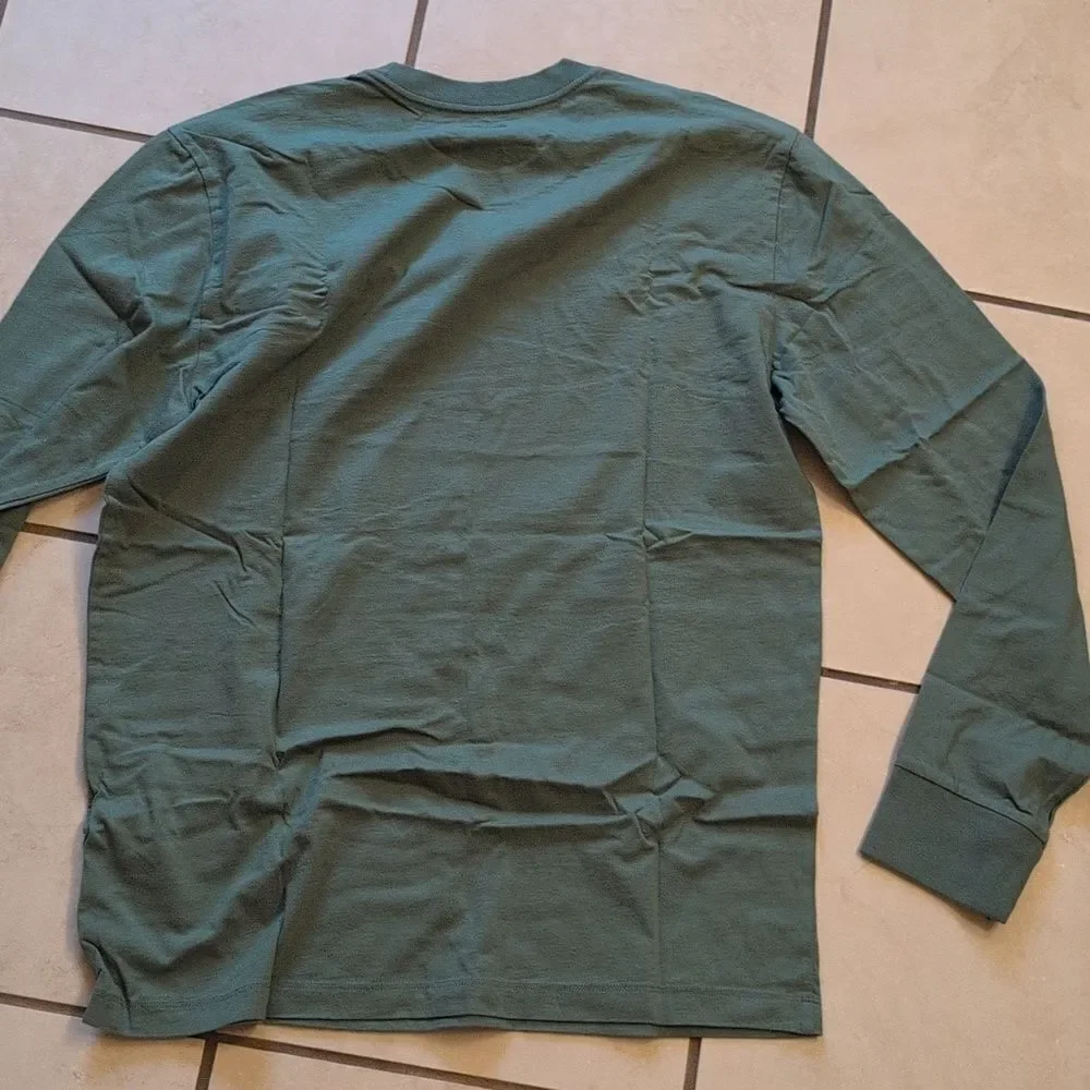 NWT Allbirds Cotton Long Sleeve Tee Hazy Cargo Green Size M